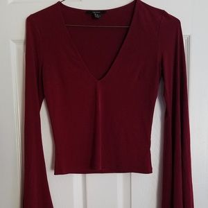 Bell Sleeve Crop Top